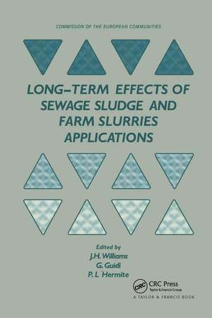 Long-term Effects of Sewage Sludge and Farm Slurries Applications de Jh Williams