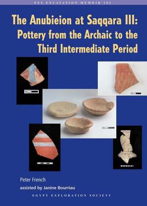 The Anubieion at Saqqara III: Pottery from the Archaic to the Third Intermediate Period de Peter French