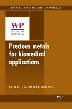 Precious Metals for Biomedical Applications de Niklaus Baltzer