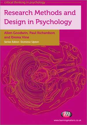 Research Methods and Design in Psychology de Paul Richardson