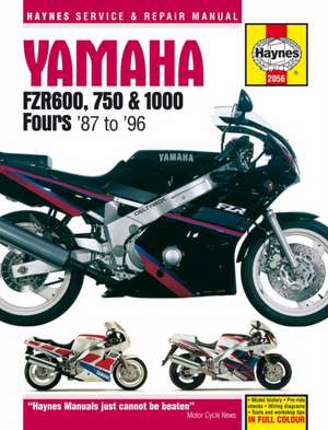 Yamaha FZR600, 750 & 1000 Fours (87 – 96) Haynes Repair Manual de Haynes