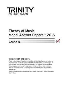 Theory of Music Model Answer Papers 2016 - Grade 4 de AA.VV.