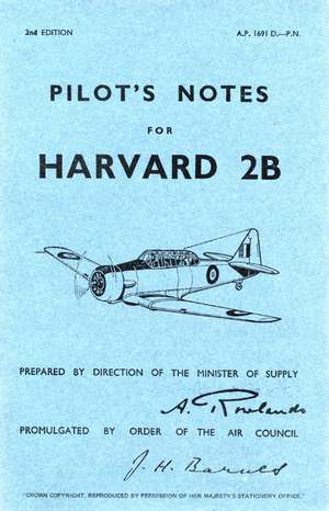 Harvard 2B Pilot's Notes de Air Ministry