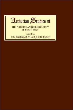 Arthurian Bibliography II – Subject Index de Cedric E. Pickford