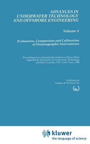 Evaluation, Comparison and Calibration of Oceanographic Instruments de Society for Underwater Technology (SUT)