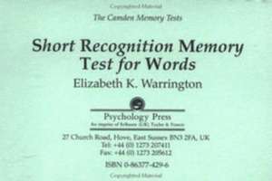 The Camden Memory Tests: Short Memory Test for Words de Elizabeth Warrington