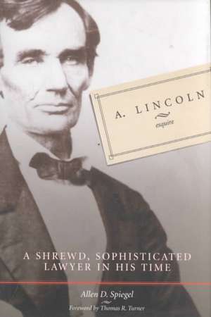 A. Lincoln, Esquire: A Shrewd, Sophisticated Lawyer in His Time de Allen D. Spiegel