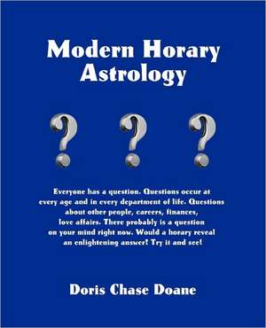 Modern Horary Astrology de Doris Chase Doane