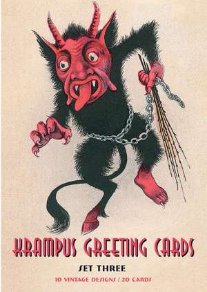 Krampus Greeting Cards Set Three: 20 Assorted Cards and 21 Envelopes in Deluxe Tin de Monte Beauchamp