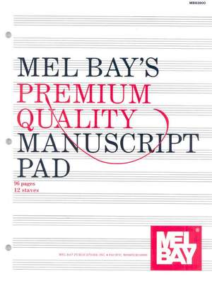 Premium Quality Manuscript Pad 12-Stave de Mel Bay Publications Inc