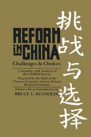 Reform in China de B.L. Reynolds