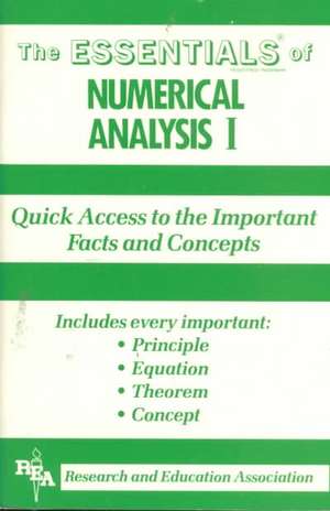 Numerical Analysis I de Research & Education Association