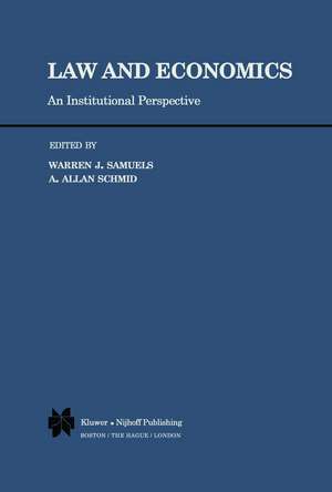 Law and Economics: An Institutional Perspective de Warren J. Samuels