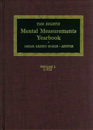 The Eighth Mental Measurements Yearbook (2 Volumes): 2 Volumes de Buros Center