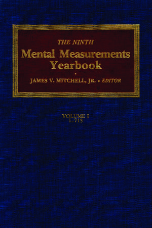 The Ninth Mental Measurements Yearbook de Buros Center