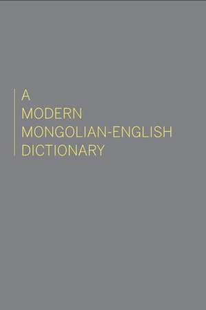 A Modern Mongolian–English Dictionary de H Gombojab