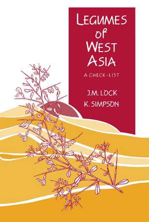 Legumes of West Asia: a checklist de J M Lock