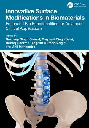 Innovative Surface Modifications in Biomaterials: Enhanced Bio Functionalities for Advanced Clinical Applications de Navdeep Singh Grewal