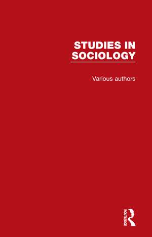 Studies in Sociology: 9 Volume Set de Various