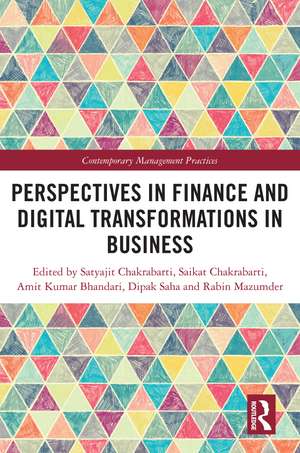 Perspectives in Finance and Digital Transformations in Business de Satyajit Chakrabarti