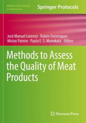 Methods to Assess the Quality of Meat Products de José Manuel Lorenzo