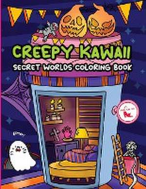 Creepy Kawaii Secret Worlds Coloring Book: A Coloring Book featuring Creepy Kawaii Tiny Spooky City, Cute Horror Ghost for Stress Relief & Relaxation de Mula Cha Cha