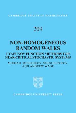 Non-homogeneous Random Walks: Lyapunov Function Methods for Near-Critical Stochastic Systems de Mikhail Menshikov