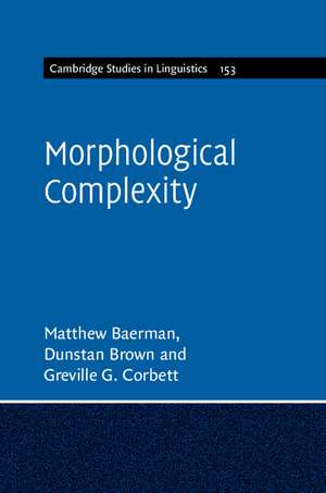 Morphological Complexity de Matthew Baerman