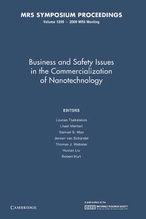 Business and Safety Issues in the Commercialization of Nanotechnology: Volume 1209 de Loucas Tsakalakos