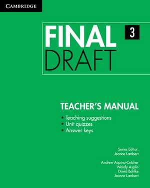 Final Draft Level 3 Teacher's Manual de Jeanne Lambert