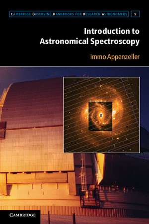 Introduction to Astronomical Spectroscopy de Immo Appenzeller