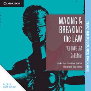 Cambridge Making and Breaking the Law VCE Units 3&4 Teacher Resource (Card) de Jennifer Poore