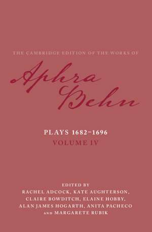 Plays 1682-1696 de Aphra Behn