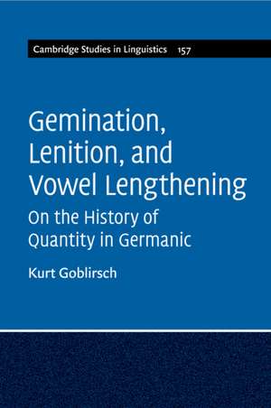 Gemination, Lenition, and Vowel Lengthening: On the History of Quantity in Germanic de Kurt Goblirsch