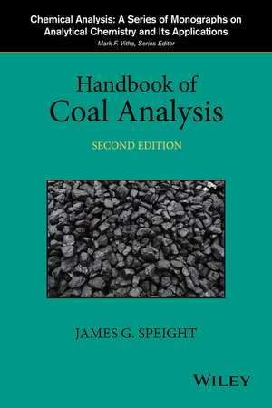 Handbook of Coal Analysis 2e de JG Speight