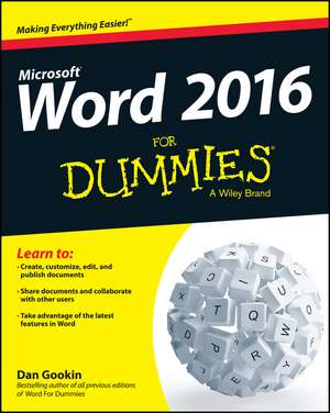 Word 2016 For Dummies de D Gookin