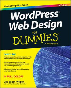 WordPress Web Design For Dummies 3e de L Sabin–Wilson