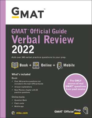 GMAT Official Guide Verbal Review 2022: Book + Online Question Bank de GMAC