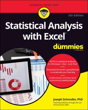Statistical Analysis with Excel For Dummies de Joseph Schmuller