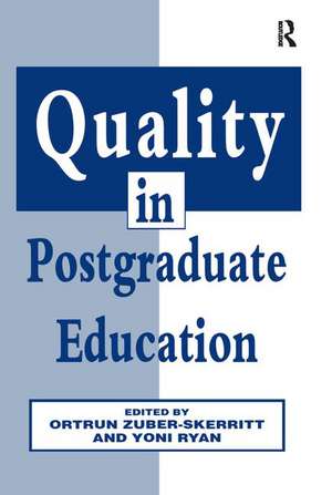 Quality in Postgraduate Education de Yoni Ryan