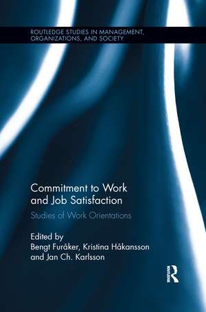 Commitment to Work and Job Satisfaction: Studies of Work Orientations de Bengt Furåker