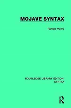 Mojave Syntax de Pamela Munro