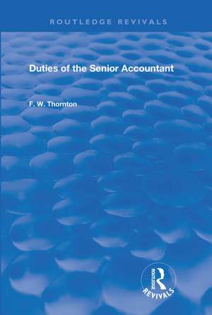 Duties of the Senior Accountant de F.W. Thornton