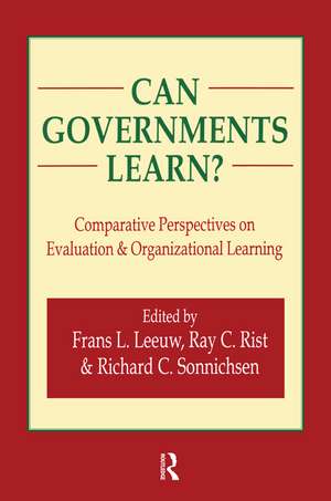 Can Governments Learn?: Comparative Perspectives on Evaluation and Organizational Learning de Frans L. Leeuw