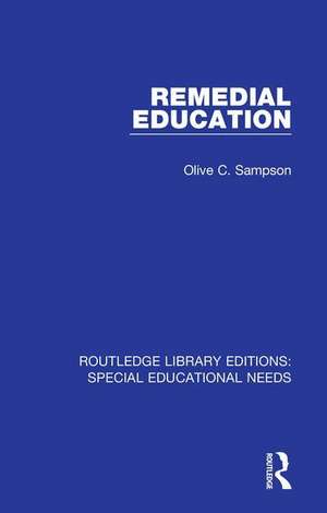 Remedial Education de Olive C. Sampson