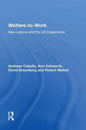 Welfare-to-Work: New Labour and the US Experience de Andreas Cebulla