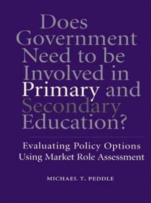 Does Government Need to be Involved in Primary and Secondary Education: Evaluating Policy Options Using Market Role Assessment de Michael T. Peddle