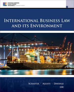 International Business Law and Its Environment de Richard Schaffer