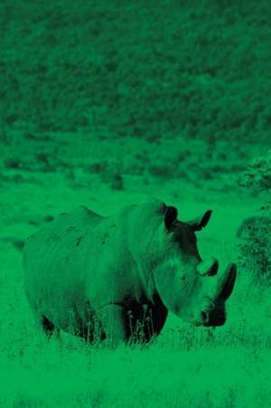 Alive! White Rhino - Green Duotone - Photo Art Notebooks (6 X 9 Series) de Eva-Lotta Jansson