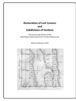 Restoration of Lost Corners and Subdivision of Sections de Washing Department of Natural Resources